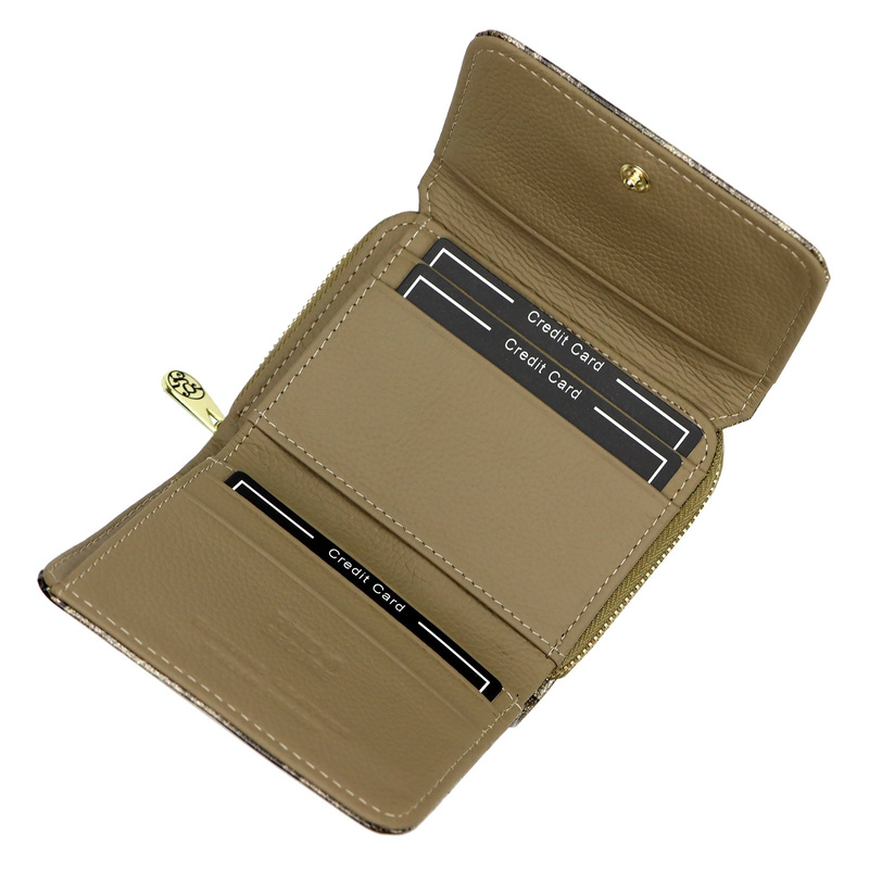 Mały portfel damski Gregorio FRL-130 w kwiaty z klapką