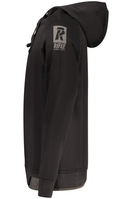 CZARNA BLUZA M�SKA Z ROZPINANYM NA ZAMEK RIFLE