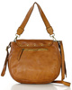 Marco Mazzini Torebka classic saddle bag ze skóry naturalnej na ramie brąz camel