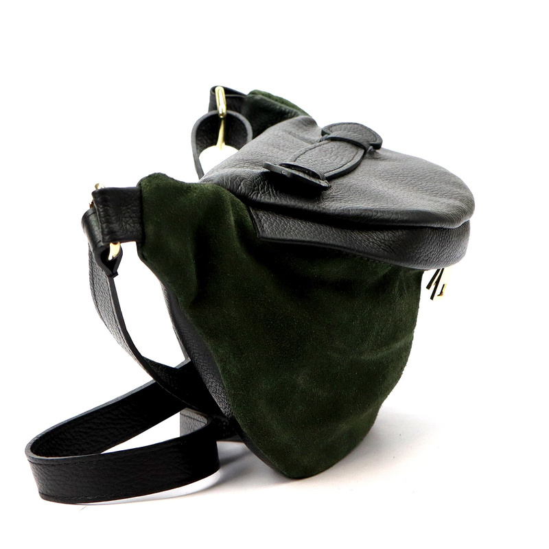 Vera Pelle damska torebka przez ramię skórzana saszetka z kieszeniami