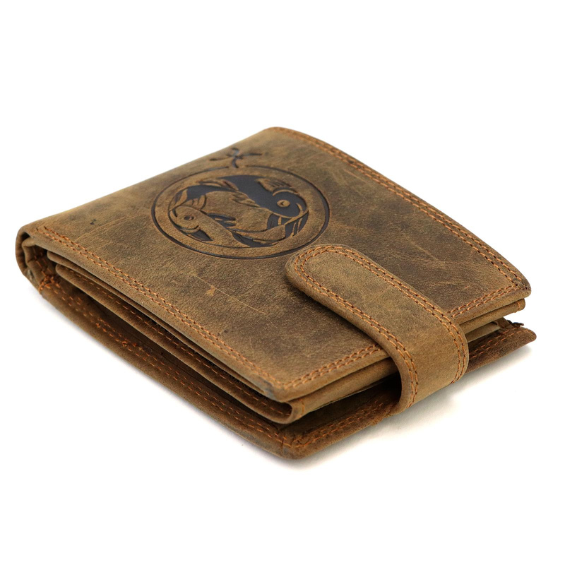 Nordee męski portfel skóra naturalna na zatrzask z indywidualnym wzorem