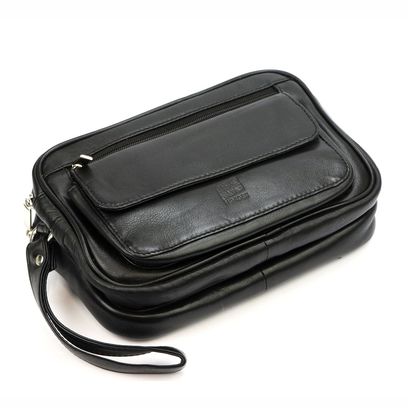 Nordee męska saszetka skóra naturalna torba do ręki z kieszeniami