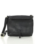 Torebka skórzana listonoszka damska messenger bag - MARCO MAZZINI czarny