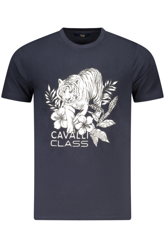 KOSZULKA Z KR�TKIM R�KAWEM CAVALLI CLASS M�SKA NIEBIESKA