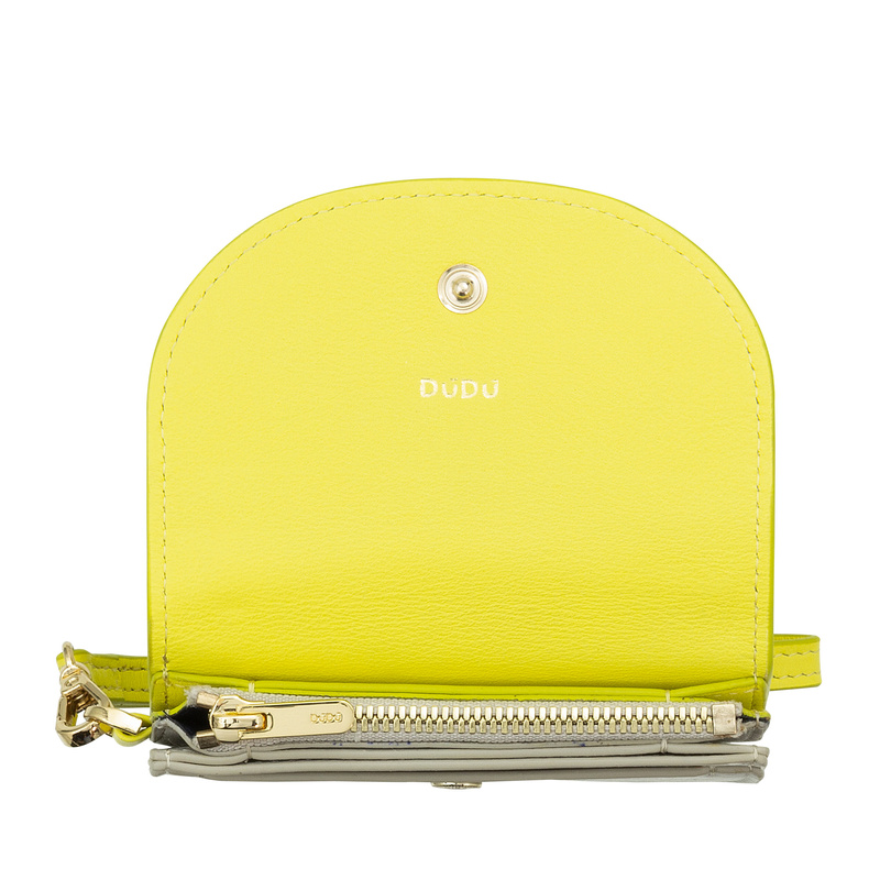 DUDU Damska portmonetka skóra naturalna mały portfel kompaktowy