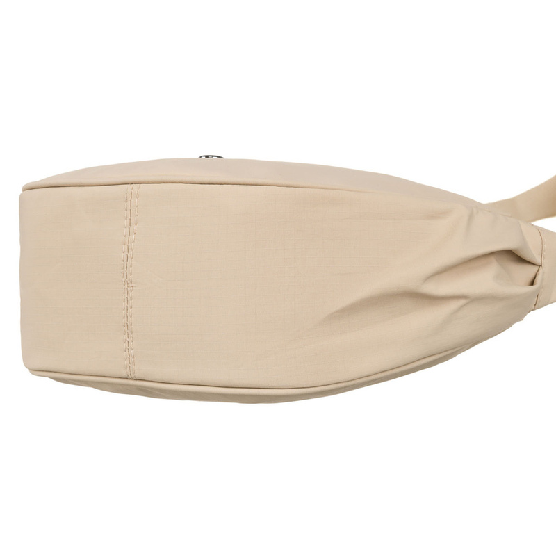 Beżowa torebka damska z poliestru zawieszona na regulowanym pasku - Peterson