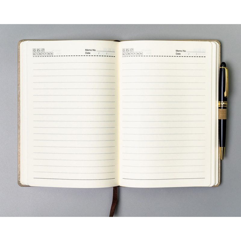 Beżowy notes w formacie B5 zadrukowany w linie - Peterson