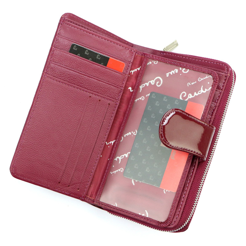 Pierre Cardin damski pionowy duży portfel skórzany podłużna portmonetka