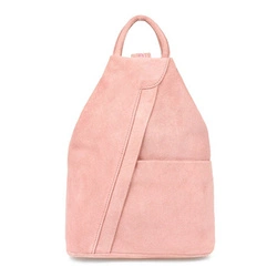 Pudrowo-różowa Vera Pelle włoski Plecak Skórzany damski mały T53