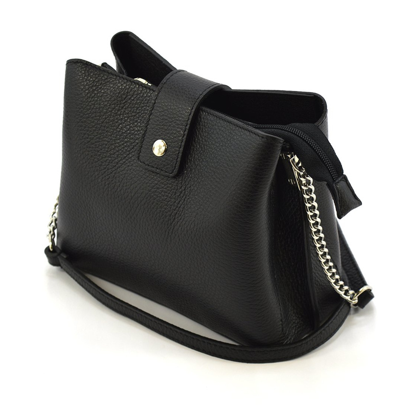 Luka damska listonoszka na ramię skóra naturalna elegancka dwukomorowa