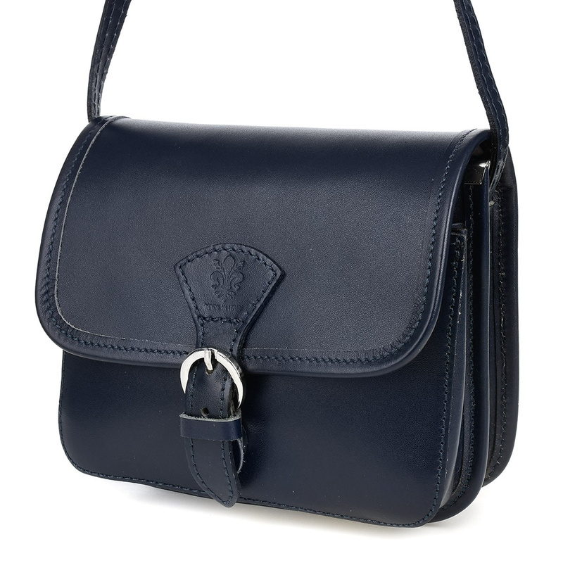 Granatowa Beltimore Damska Skórzana Mała Torebka Listonoszka K66