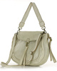 Marco Mazzini Torebka classic saddle bag ze skóry naturalnej na ramie beż taupe