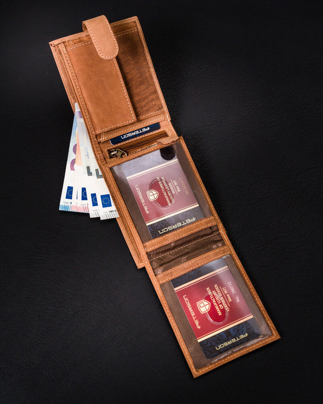 Skórzany męski portfel Peterson PTN 304Z 2-1-5
