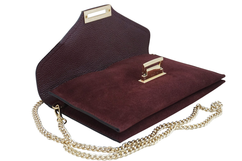 Stylowa kopertówka zamszowa Barberinis - Bordowa