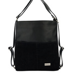 Torebka plecak z zamszem - Czarna