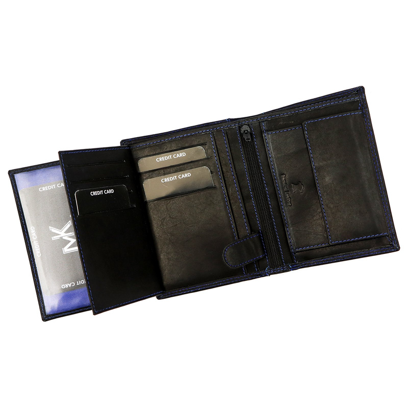 Skórzany męski portfel Money Kepper CDD 5601 SKULL