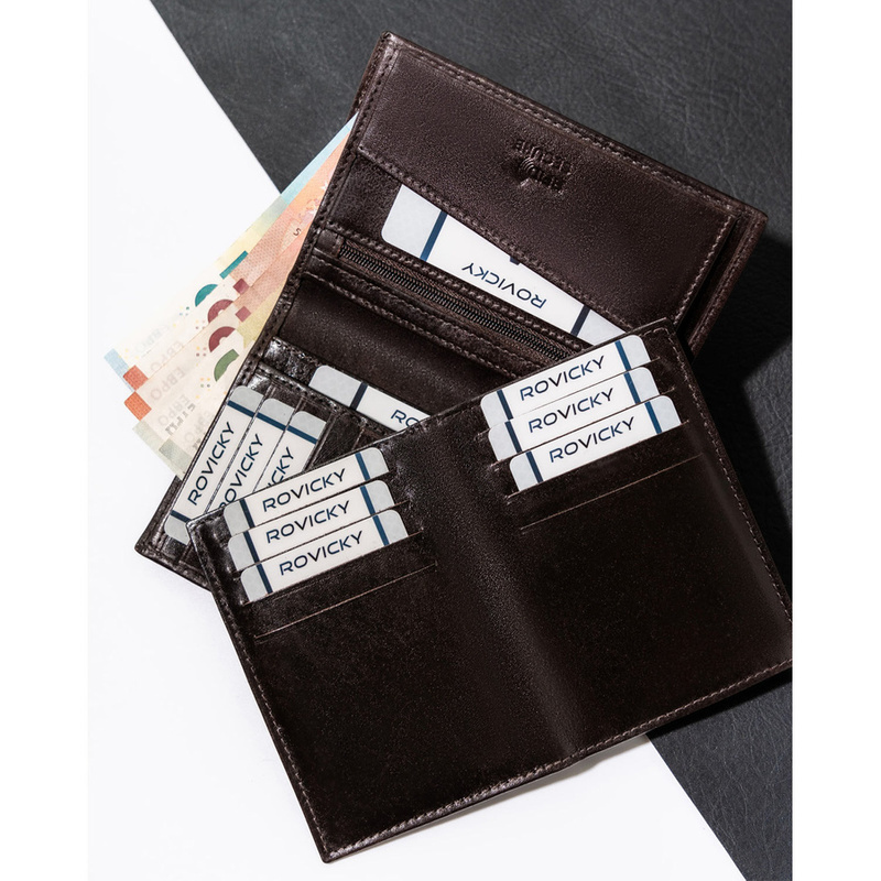 Skórzany męski portfel Rovicky N74-RVT RFID