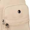 Beżowy, jednokomorowy plecak damski z poliestru zawieszony na regulowanych szelkach - Peterson