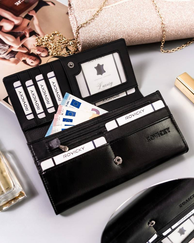 Rovicky portfel damski podłużny duży skóra eko i naturalna pikowany duży