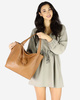 Modna torebka damska skórzany shopper bag - MARCO MAZZINI Portofino Max camel