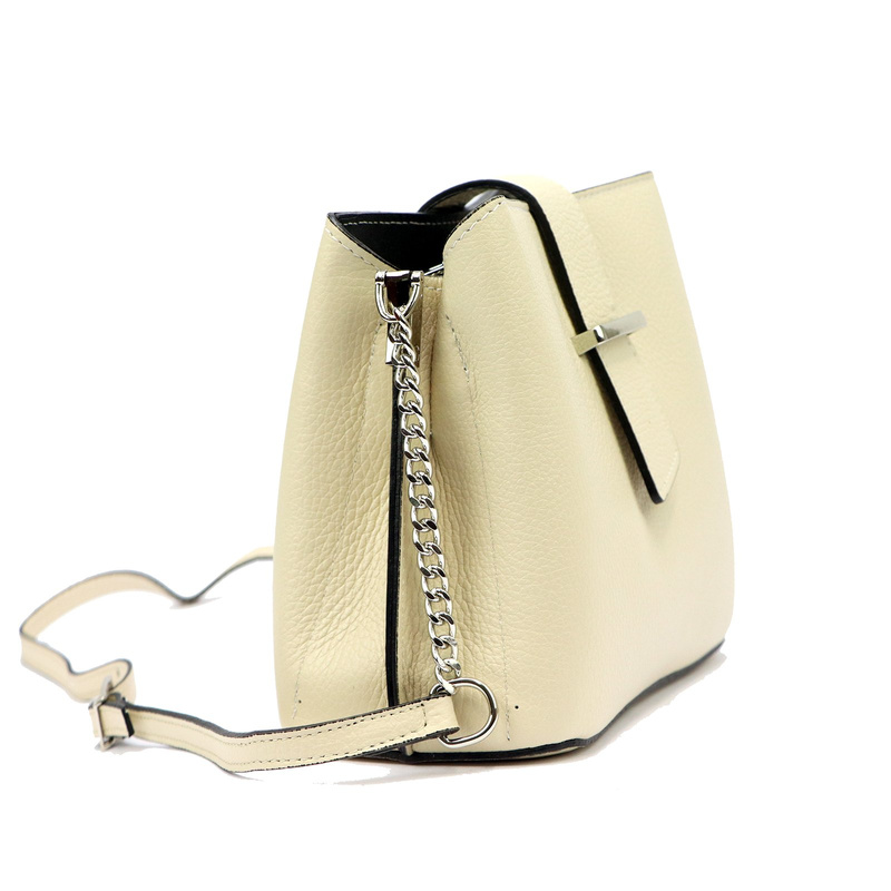 Luka damska listonoszka na ramię skóra naturalna elegancka dwukomorowa