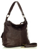Torebka skórzana na ramię pockets old pelle lavata - MARCO MAZZINI ciemny brąz