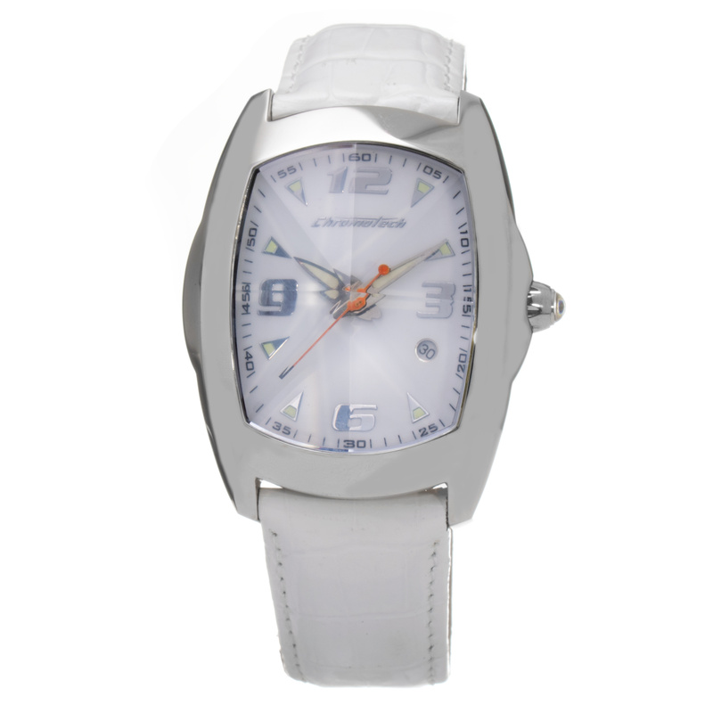 Zegarek CHRONOTECH CT7504M-B. Kwarcowy, Kolor biały. Mężczyzna.