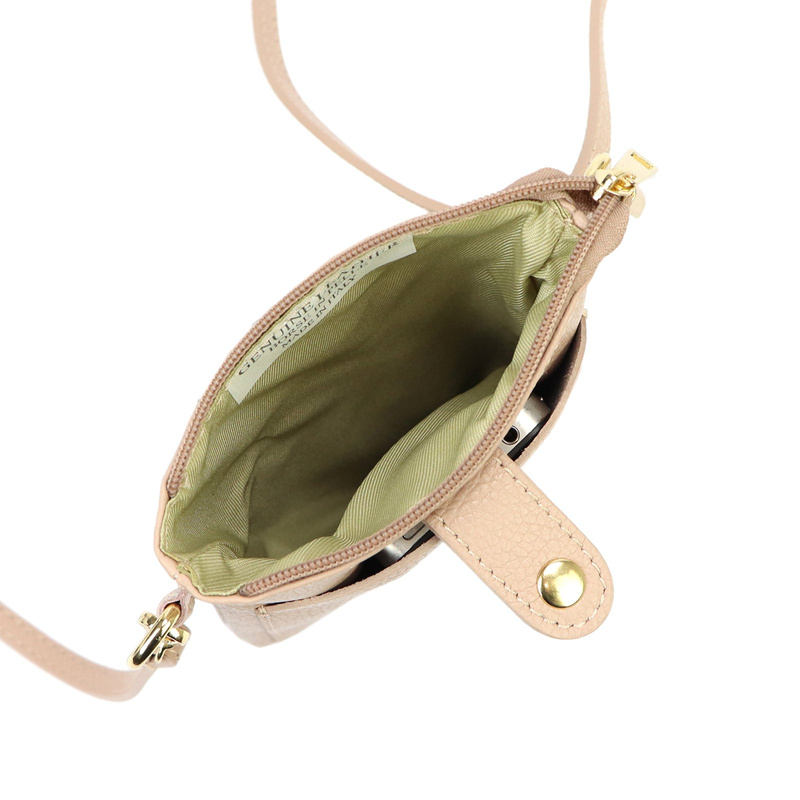 Skórzane damskie etui na telefon z paskiem zasuwane mała listonoszka Luka