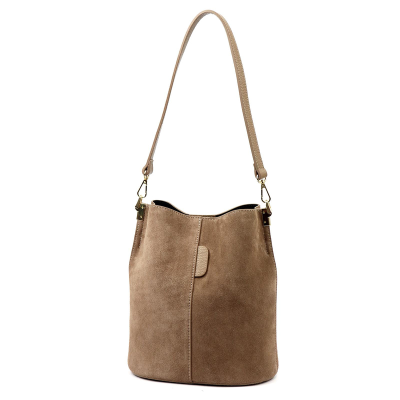 Luka Skórzana Zamszowa damska listonoszka z organizerem torebka przez ramię