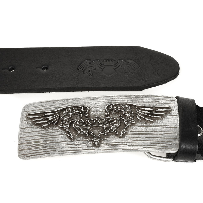 Beltimore skórzany pasek męski czarny szeroki W26 : Kolory - czarny, Rozmiar pasków - r.85-100 cm