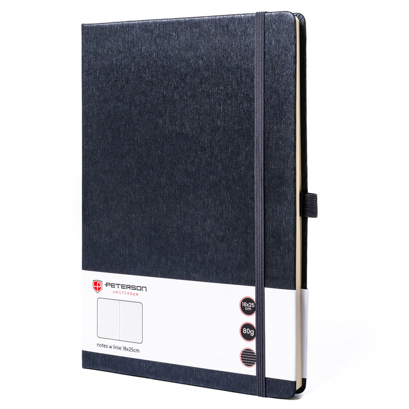 Notes w formacie B5 w szarym kolorze zadrukowany w linie - Peterson