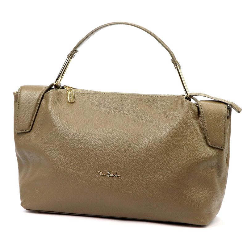 Duża Skórzana damska shopperbag torebka na ramię z uchwytem Pierre Cardin