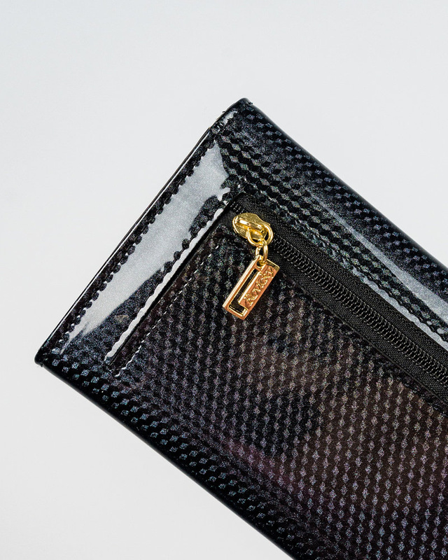 Rovicky klasyczny podłużny portfel duży skóra naturalna lakierowana RFID