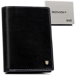 Skórzany portfel męski na dokumenty z RFID Rovicky