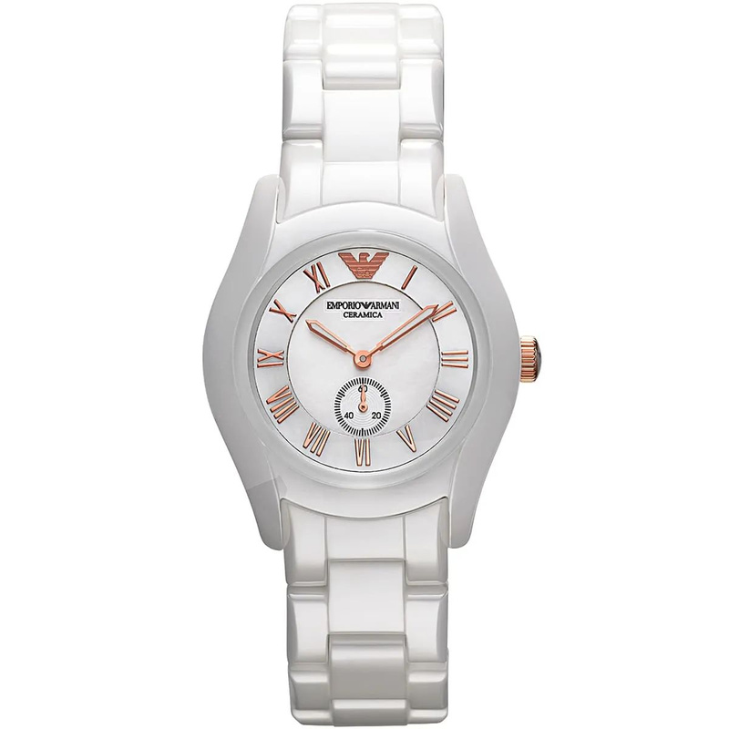Zegarek ARMANI AR1418. Kwarcowy, Kolor biały. Kobieta.