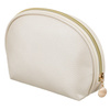 Beżowa kosmetyczka ze skóry ekologicznej, jednokomorowa i zamykana suwakiem - Rovicky