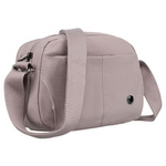 Dwukomorowa torebka damska we wrzosowym kolorze zawieszona na regulowanym pasku - Peterson