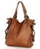MARCO MAZZINI Miejska torba skórzana z regulowaną rączką old leather handmade camel