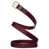 Pasek damski ze skóry ekologicznej w pięknym, burgundowym kolorze ze złotą klamrą - Peterson