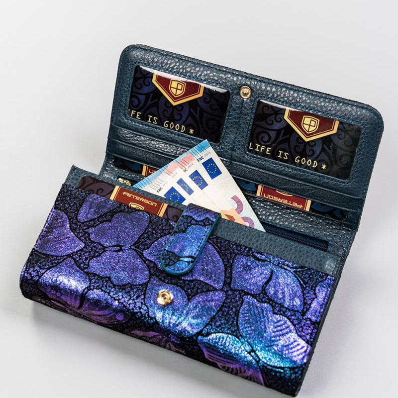 Skórzany damski portfel Peterson PTN 421077-ONBF