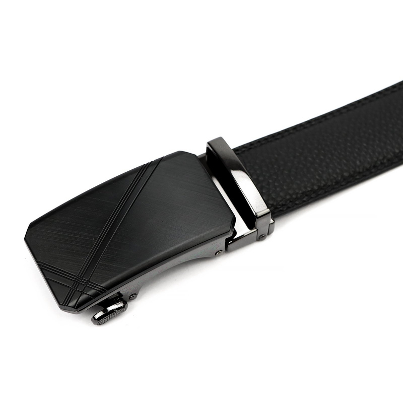 Nordee męski pasek do spodni ze skóry naturalnej samozaciskowa klamra