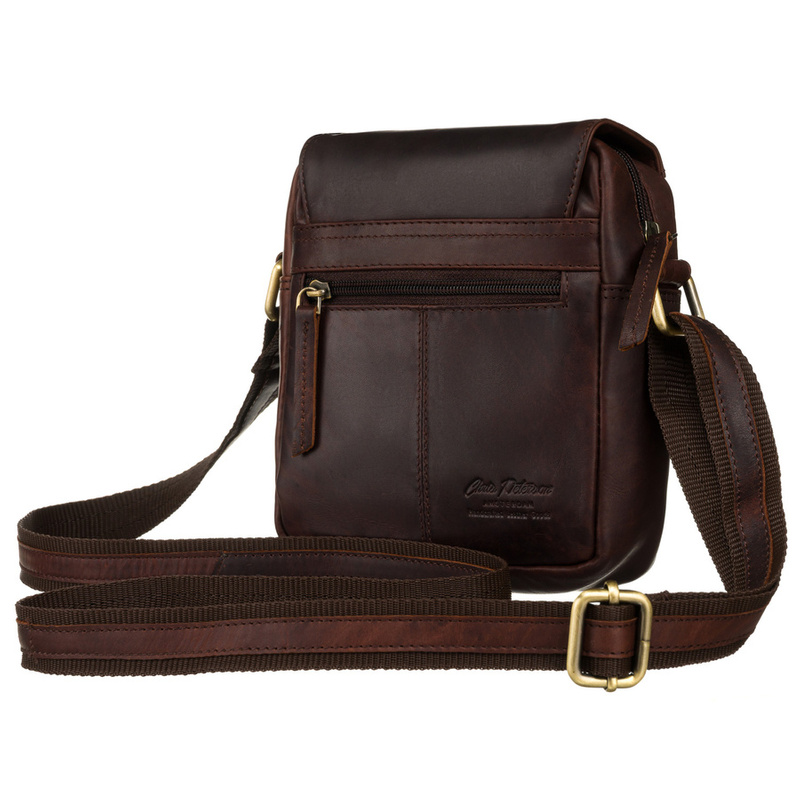 Listonoszka męska ze skóry naturalnej w brązowym kolorze - Peterson