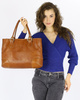 Torebka do ręki kuferek genuine leather made in Italy - MARCO MAZZINI camelowa