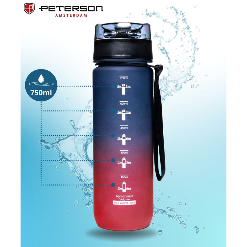 Czerwono-fioletowy, tritanowy bidon na wodę wolny od BPA - Peterson