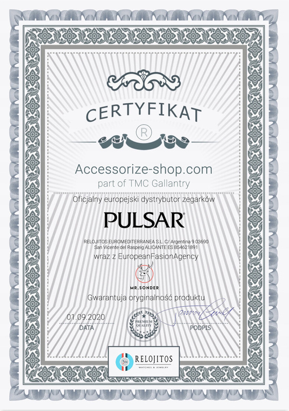 Zegarek PULSAR PT3A35X1. Kwarcowy, Kolor brązowy. Mężczyzna.