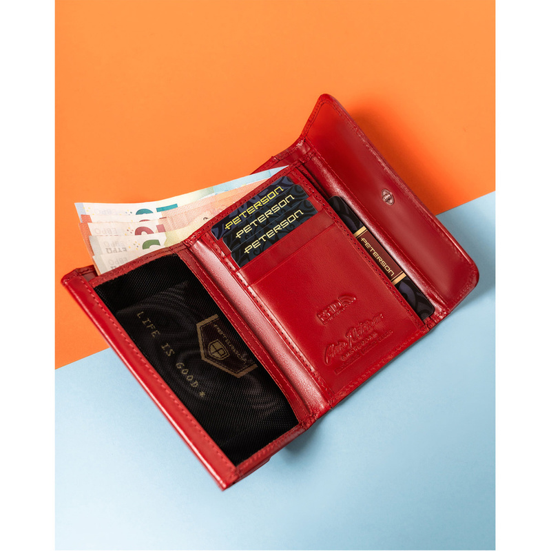 Damski portfel z naturalnej skóry Peterson PTN 27074-NGV