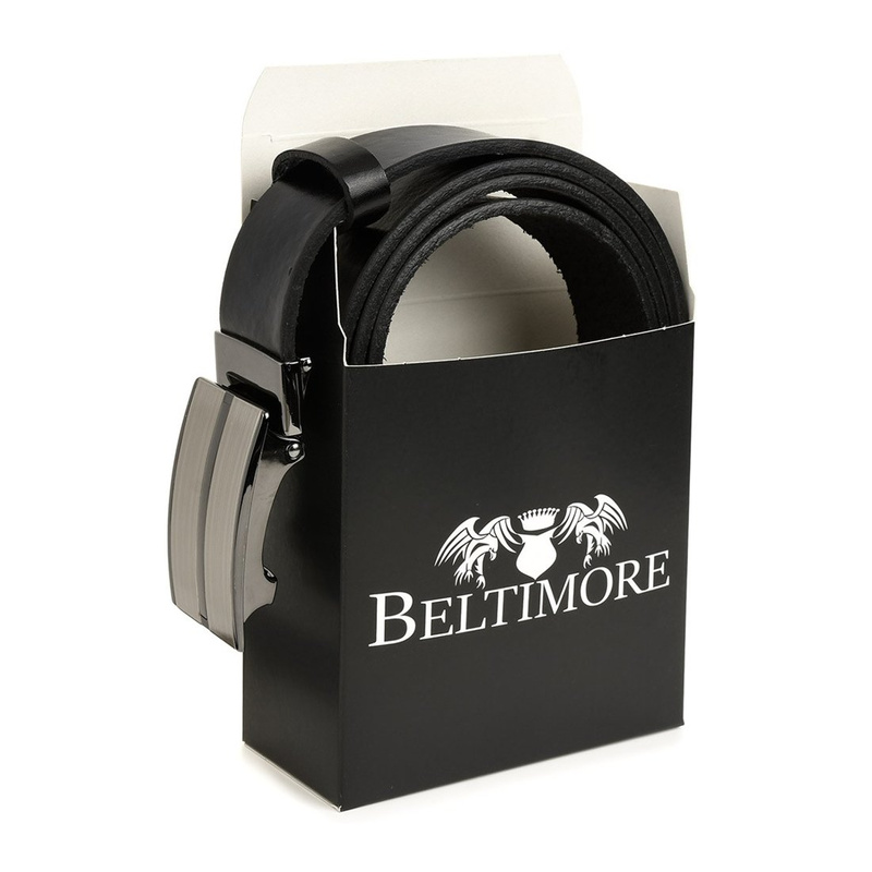 Beltimore pasek skórzany męski premium skóra W06 : Kolory - czarny, Rozmiar pasków - r.115-130 cm