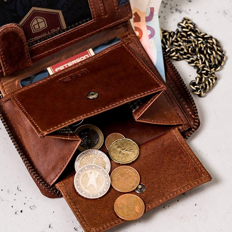 Skórzany męski portfel Peterson PTN N4C-02-HWM