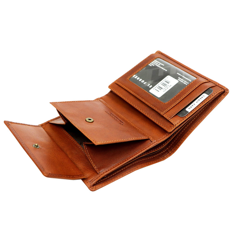 EL FORREST pionowy męski portfel skóra naturalna rozbudowany duży RFID