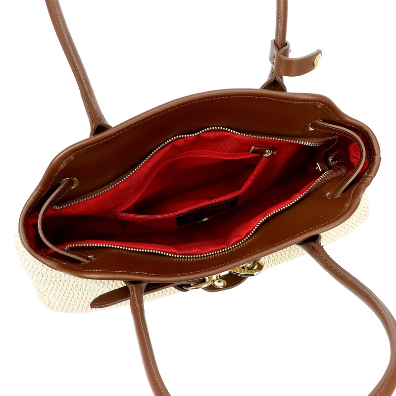 Vera Pelle damska listonoszka len skóra naturalna torebka na ramię